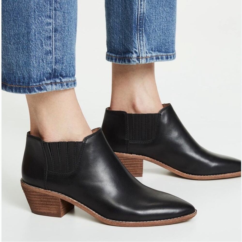 Madewell size 5 Black Leather low Ankle Boots